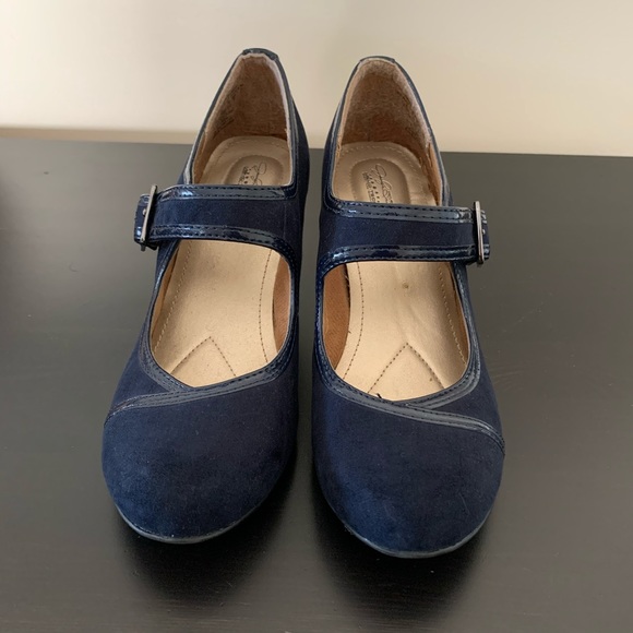 Suede Blue Mary Jane Pumps - Picture 5 of 5